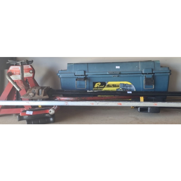 Toolbox 26 W, 10 D, 10 T, 3 Ton Axle Stands and More!