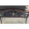 Image 2 : Metal and Wood Rose Design Garden Bench 50 W, 24 D, 33 T and Moose/ Bear Garden Shelf 