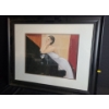 Image 1 : Print of Female and Grand Piano 33 X 27, Framed Under Glass 