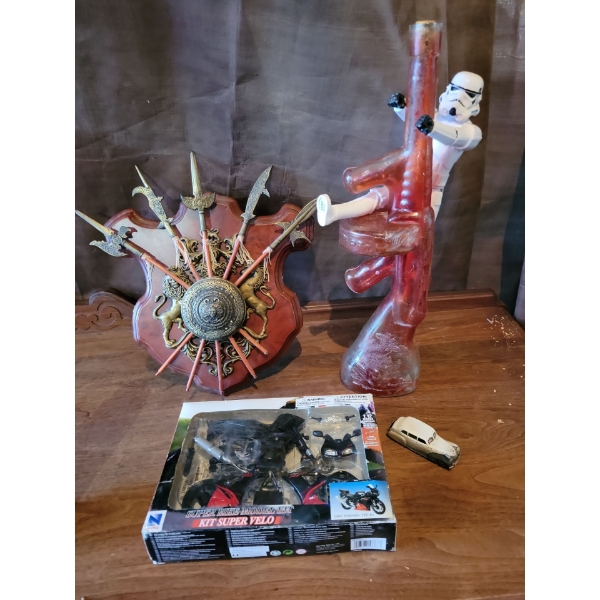 Red Galore - Code Of Arms w/ Many Medival Swords Gat Shaped Collectible Bottle & More