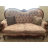 Image 1 : Art Nouveau Mahogany Couch With Carved Floral Accents 79 x 29 x 39H