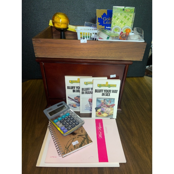 BYWB Bluff Your Way Books w/ Assorted Office Supplies & Stationary