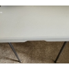 Image 2 : Folding Resin Utility Table w/ Metal Legs 71 W, 29 D, 29 T, Tablecloth Included 