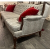 Image 2 : Recessed French Provincial Upholstered Sofa - Reptile Silver Upholstery 84x35x33 Stunning 