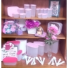Image 1 : Tupperware Clear Storage Containers With Pink Lids and White Cutlery Set