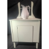 Image 1 : Baker & Co. Pearl White Pitcher with Wooden Washstand