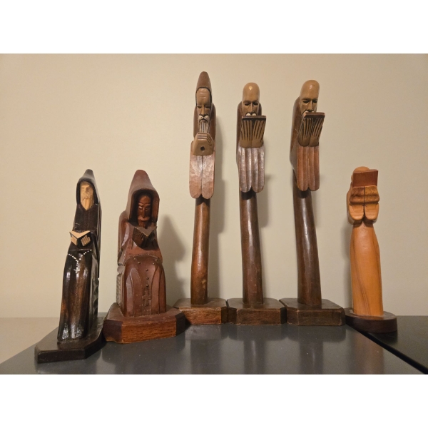 Hand Carved Wooden Monk Collection - 15T 