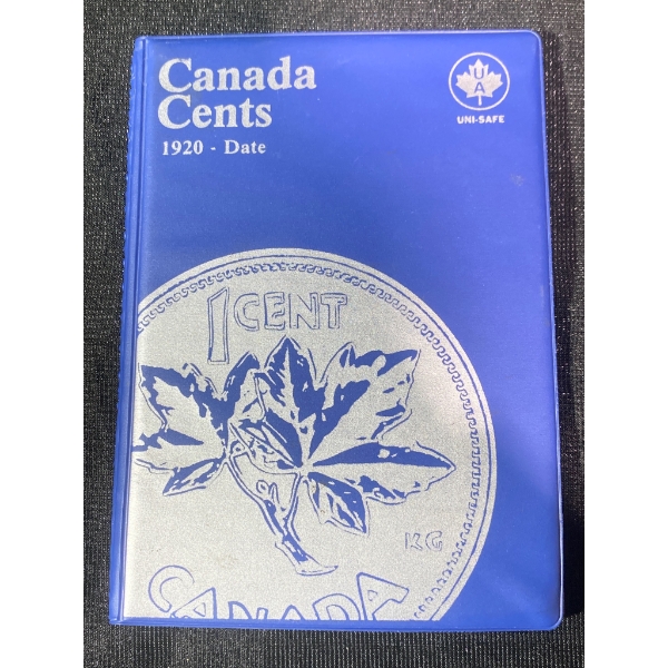 UNI-SAFE Canada Cents Coin Album (1920-Date) with Assorted Canadian Pennies