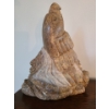 Image 2 : Soapstone Indigenous Sculpture w Eagle Head & Spiritual Faces. 9 1/2 w, 12 h, 4 1/2 d
