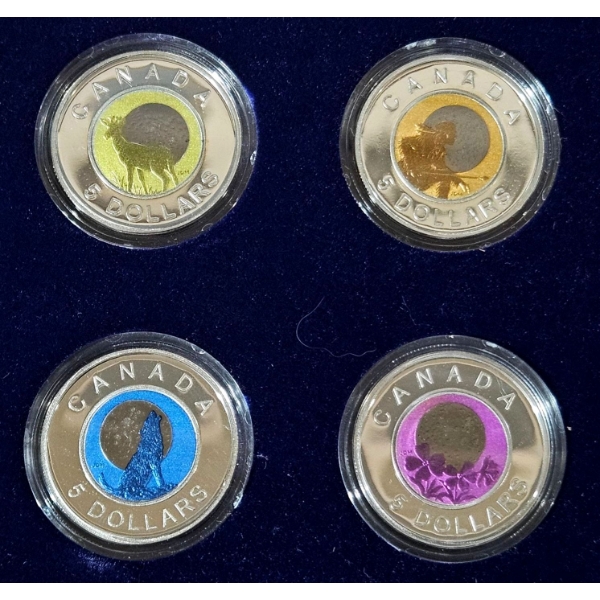 2011-2012 Full Moon 92.5% Sterling Silver and Niobium 4-Coin Set in Display Case - #3