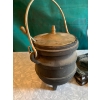 Image 2 : Vintage Cast Iron Fireplace tool collection with cast iron pot 