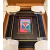 Image 2 : Peter Max "Angel with Sun On Blends" Mixed Media Artwork-Acrylic on Paper Framed (10x8"t)