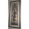 Image 1 : Framed Cambodian Temple Rubbing - Antique 10x24