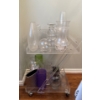 Image 1 : Plastic Cart (31T) w/ Assortment of Glass/Plastic Vases 