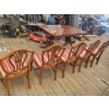 Image 4 : Double Pillar Mahogany Table Set (5 Chairs & 2 Leaflets Included) (Measurements in Description)