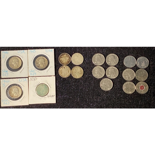 Canadian & American Silver Quarters