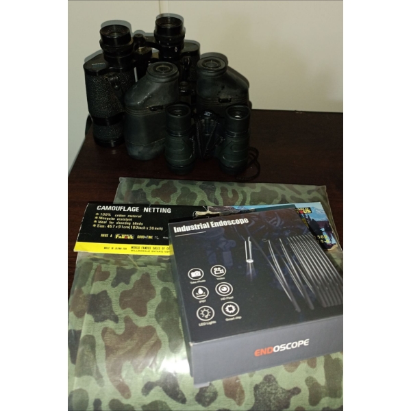 Binocular Trio- Bushnell Ensign Fully Coated Optics, TASCO Wide Angle Both 7X35mm & One Bonus Mini B