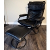 Image 1 : Leather Reclining/Swivel Chair & Ottoman