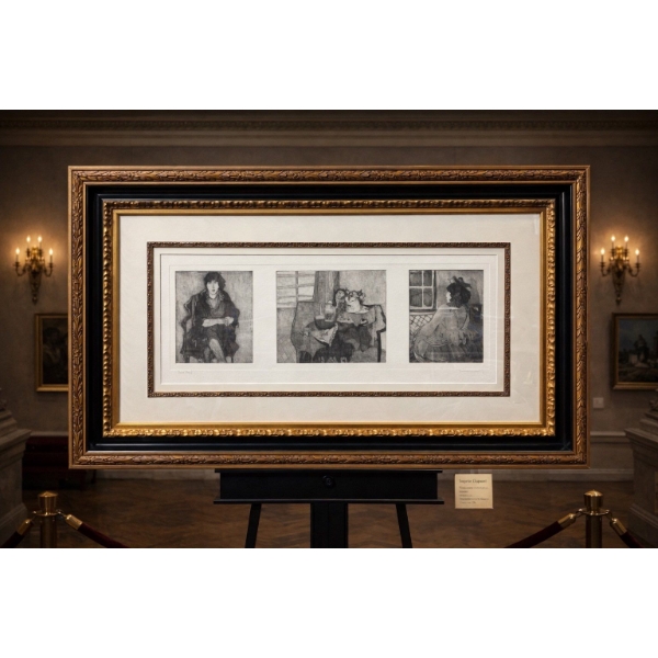 Itzchak Tarkay Titled Dwellings Suite V.4 Intaglio Etching In Black & White Signed In Pencil Trial P