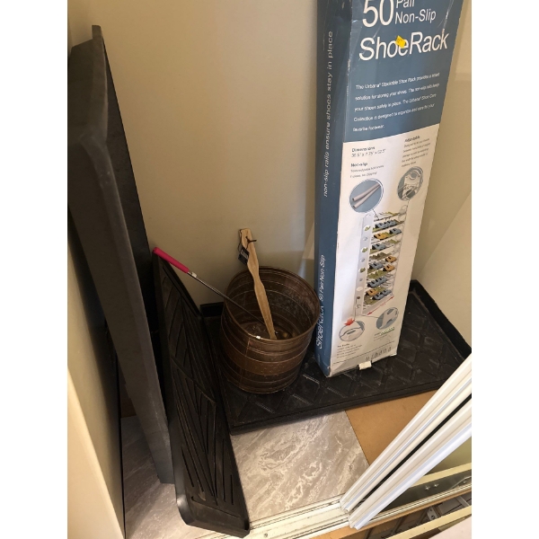 Non Slip Shoe Rack in Box w/ Shoe Matt, Metal Tin, Shoe Horns 
