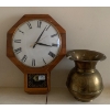 Image 1 : Vintage Electric Wall Clock 19T w/ Pendulum & Brass Urn 