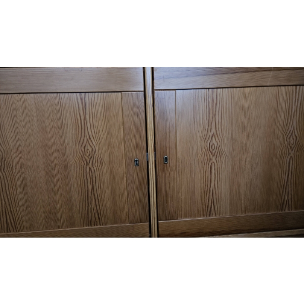 Wood Buffet Table With Keyed Lower Cupboards, 47x37x16 Inches