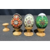 Image 2 : Studio Pottery Set and Painted Eggs on Wooden Stands