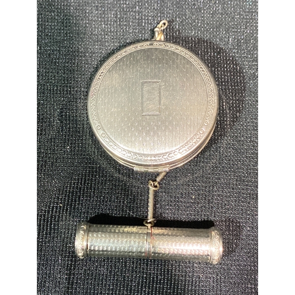 Vintage Deauville Compact and Lipstick Holder, Patented 1924, Made in USA