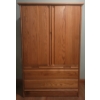 Wooden Wardrobe w/ Two Drawers & Open Wide Shelf