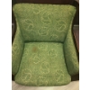 Image 2 : Antique wooden frame chair with green tapestry cover (needs reupholstering) - 28W, 34T, 22D 