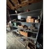 Image 1 :  All contents of shelf, including antique bottles, shovel heads, Coleman lantern, stoves, milk crate
