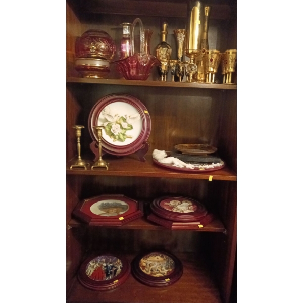 Lovely Decorative Items Including Plates, Glasses, etc. 