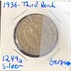 Image 1 : 1936 Third Reich Silver Coin