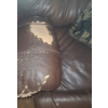 Image 3 : Brown Leather Reclining Chair 39 W, 37 D, 36 T, Extra Cushion Included