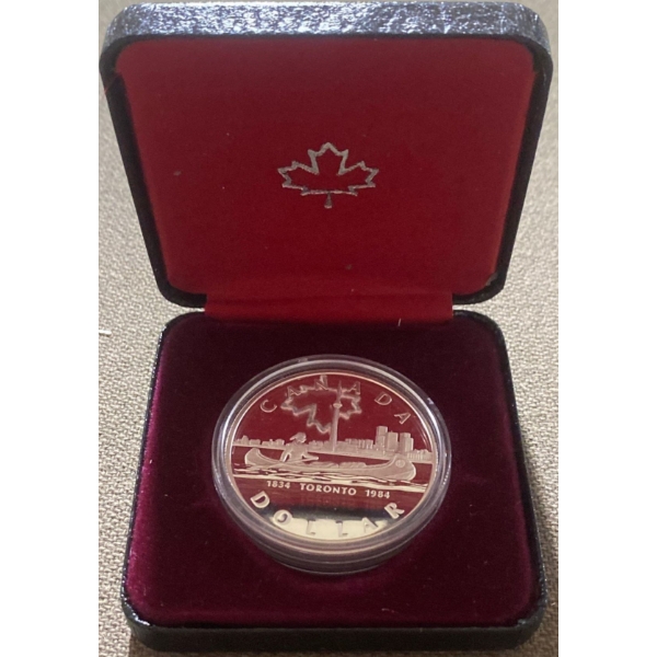 1984 150th Anniversary of Toronto Proof Coin 50% Silver 23.33 Grams