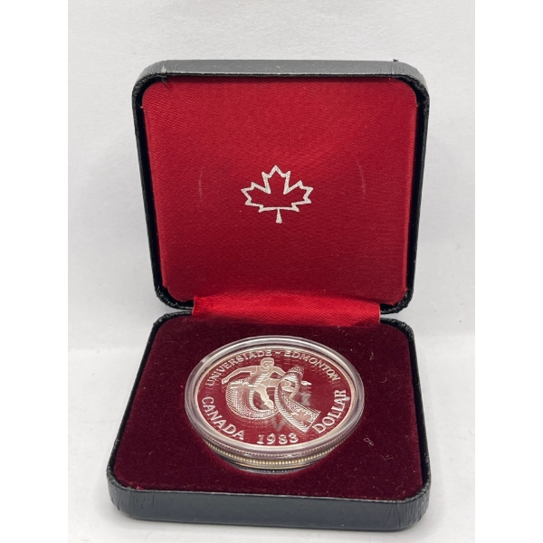 Canadian 1 Dollar World University Games Silver Coin .500 23.32g