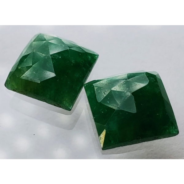  Emerald Pair (7.9 ct total, 10×10 mm)
