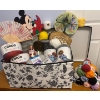 Image 1 : Large Basket Full Of Yard, Thread , Wool, & More!!  Mickey Mouse  Hand Fans,  Crafts, & more
