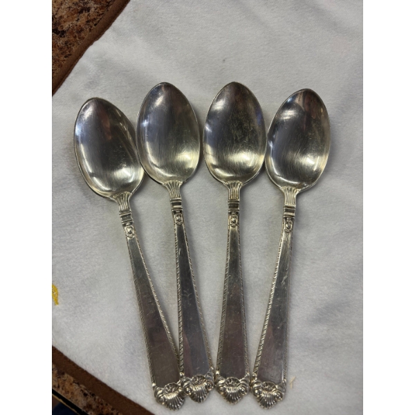 Sterling Silver Vintage Birks large Serving Spoons 4 @ 379.7 g