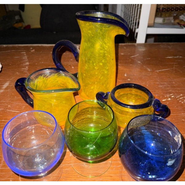 Unique & Eye Appealing Blown Glass Barware Set 
