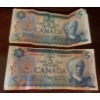 Image 3 : Canadian $5 Bills (1972, 1979, 1986) and Canadian $2 Bill (1974)