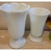 Image 2 : Decorative Glass and Ceramic Items, Including Milk Glass Vases