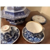 Image 3 :  A set of Russian vintage tea cup, and saucer, blue and white ornate serving dish and small plate