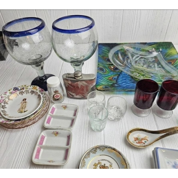 Collection Of Various Vintage And Decorative Dining Items, Primarily Comprising Drinkware.