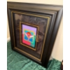Image 3 : Peter Max "Angel with Sun On Blends" Mixed Media Artwork-Acrylic on Paper Framed (10x8"t)