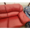 Image 4 : Red Leather Loveseat- Great Condition! 67"W x 40"D x 35"H