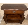 Image 1 : Vintage Walnut Side Table w/ Integrated Magazine Rack 26x14x25