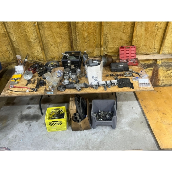 Assorted Heavy Equipment Parts & Tools - Lots Of Threaded Hydraulic Fittings & more