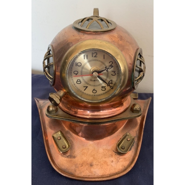 Copper Colored Victorian Diving Helmet Themed Clock  - 7.5T 