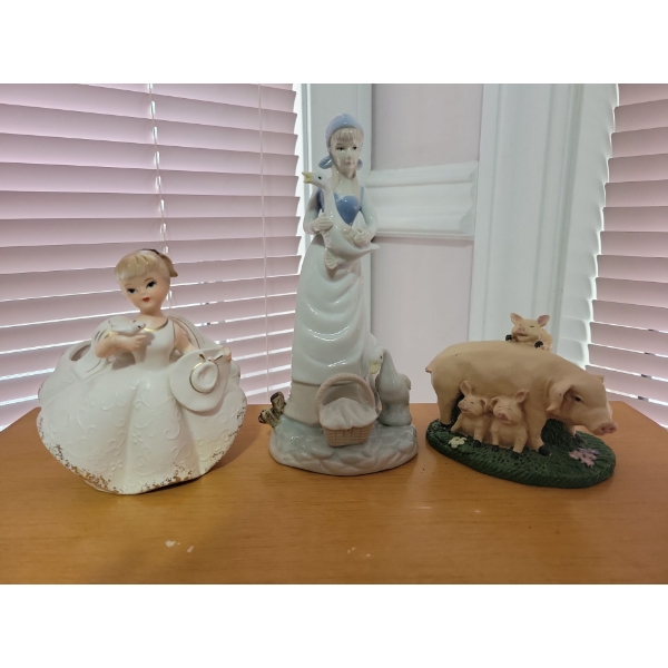 Collectable Porcelain Figurines 7T - Piggy Family Milk Maid & More